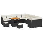 vidaXL Ensemble de canapé de jardin 13 Pièces Noir polyrotin