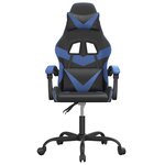 vidaXL Chaise de jeu pivotante Noir et bleu Similicuir
