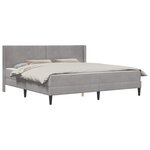 vidaXL Cadre de lit avec matelas Gris clair 200 x 200 cm Velours