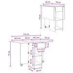 vidaXL Table à dîner 115 x 70 x 75 cm Bois d'ingénierie Chêne fumé