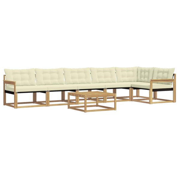 vidaXL Ensemble de canapés d'extérieur 7 pc Blanc et crème