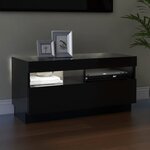 Vidaxl meuble tv avec lumières led noir brillant 80x35x40 cm