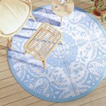 vidaXL Tapis d'extérieur bleu clair Ø160 cm PP