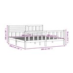 vidaXL Cadre de lit sans matelas gris bois massif 200x200 cm