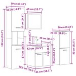vidaXL Ensemble de meubles de salle de bain 5 Pièces gris béton