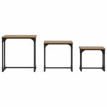 vidaXL Table basse gigogne 3 Pièces chêne artisanal 50.5 x 35 x 53 cm