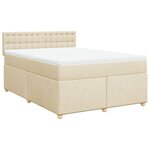 vidaXL Sommier à lattes de lit avec matelas Crème 160x200 cm Tissu