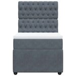 vidaXL Sommier à lattes de lit et matelas Gris foncé 90x190 cm Velours