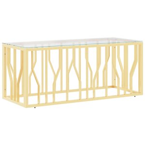 vidaXL Table basse 110x45x45 cm acier inoxydable et verre