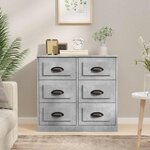 vidaXL Buffet gris béton 70x35 5x67 5 cm bois d'ingénierie