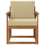 vidaXL Canapé d’extérieur Bois d'acacia massif et polyester Naturel
