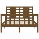 vidaXL Cadre de lit avec tête de lit marron miel bois massif