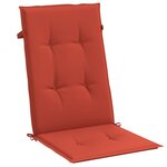 vidaXL Coussins de chaise à dossier haut lot de 4 rouge mélangé tissu