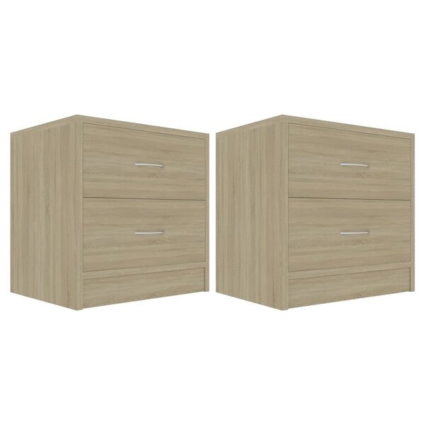 vidaXL Tables de chevet 2Pièces Chêne sonoma 40x30x40cm Bois d'ingénierie