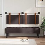 vidaXL Tête de lit suspendue Avec lumière LED Marron foncé PU antique