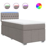 vidaXL Sommier à lattes de lit avec matelas Taupe 90x190 cm Tissu