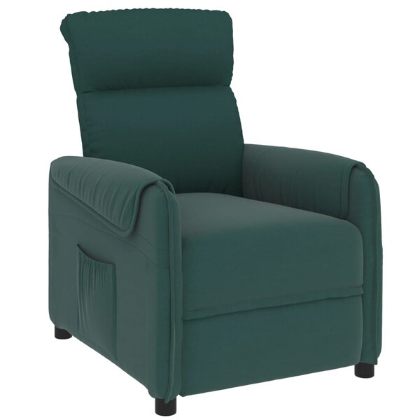 vidaXL Fauteuil inclinable Vert foncé Tissu