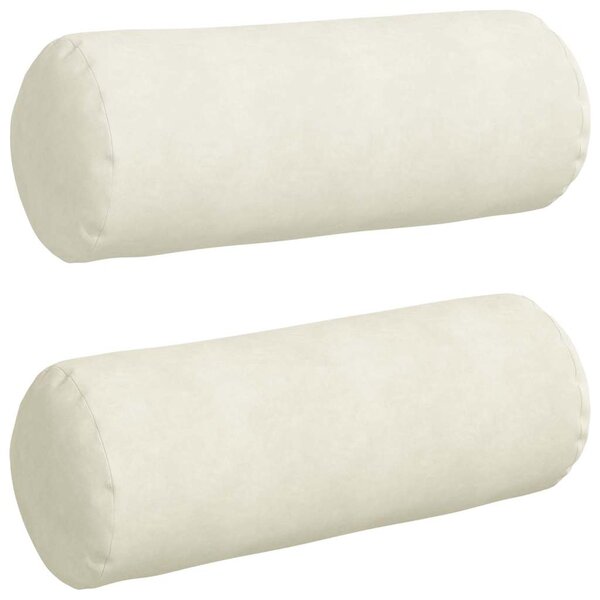vidaXL Coussins d'accent 2 Pièces Crème Ø 25 x 70 cm