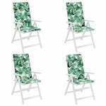 vidaXL Coussins de chaise à dossier haut lot de 4 modèle de feuille