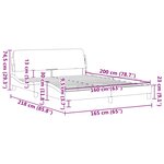 vidaXL Cadre de lit Dover marron foncé 160x200 cm tissu