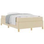 vidaXL Cadre de lit avec matelas Crème 120 x 200 cm tissu