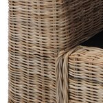 vidaXL Canapé à 2 places avec coussins Rotin naturel