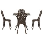 vidaXL Ensemble de tables de jardin 5 Pièces Bronze Aluminium coulé