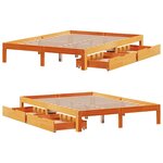 vidaXL Cadre de lit avec tiroirs sans matelas cire marron 120x190 cm