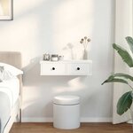 vidaXL Étagère murale avec tiroirs blanc 60x28x15 cm bois d'ingénierie
