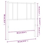 vidaXL Tête de lit métal noir 90 cm