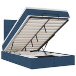 vidaXL Cadre de lit ottoman avec matelas bleu 120x200 cm tissu