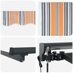 vidaXL Auvent Rétractable Bleu Marine 350x250 cm tissu