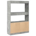 vidaXL Buffet haut gris béton 92x33x140 cm bois d'ingénierie