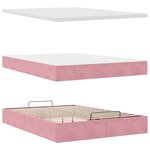 vidaXL Cadre de lit ottoman avec matelas rose 140x190 cm velours