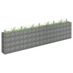 vidaXL Lit surélevé à gabion Acier galvanisé 360x30x90 cm