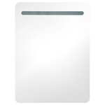 vidaXL Armoire de salle de bain à miroir LED noir brillant 60x11x80 cm