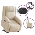 vidaXL Fauteuil inclinable Crème Tissu