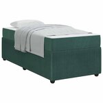 vidaXL Cadre de lit avec matelas Vert foncé 100 x 200 cm tissu