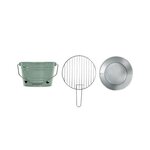 Barbecue à charbon portable Ø 27 cm  grille acier chromé - Hauteur 24 cm - Pieds pliables  poignées