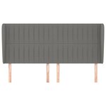 vidaXL Tête de lit avec oreilles Gris foncé 163x23x118/128 cm Tissu