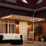 vidaXL Cadre de store manuel avec LEDs Jaune et blanc 4 x 2 m