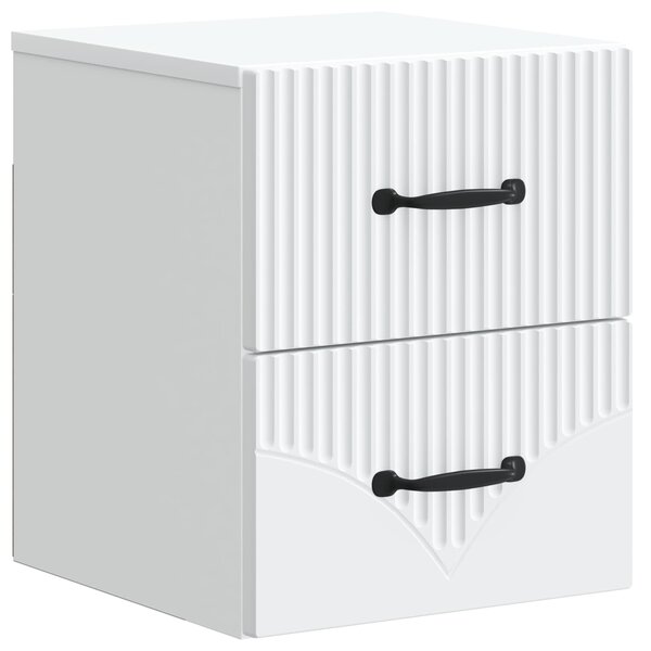 vidaXL Cabinet de chevet mural avec tiroir Blanc 34 5 x 33 x 40 cm