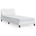 vidaXL Cadre de lit avec tête de lit Blanc 90x200 cm Similicuir