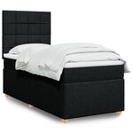 vidaXL Sommier à lattes de lit avec matelas Noir 100x200 cm Tissu