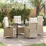 vidaXL Ensemble de jardin 5 pièces avec coussins beige en poly rattan