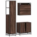 vidaXL Ensemble de meubles de salle de bain 3 Pièces Chêne marron