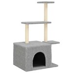 vidaXL Arbre à chat avec griffoirs en sisal gris clair 110 cm