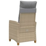 vidaXL Chaise inclinable avec plateau à thé 62 x 64 x 112 cm polyrotin