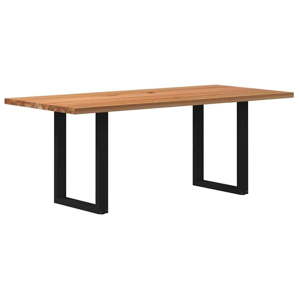 vidaXL Table à manger marron clair bois de chêne massif rectangulaire