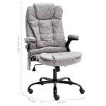 vidaXL Chaise de bureau de massage gris clair similicuir daim